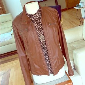 Vegan leather moto jacket